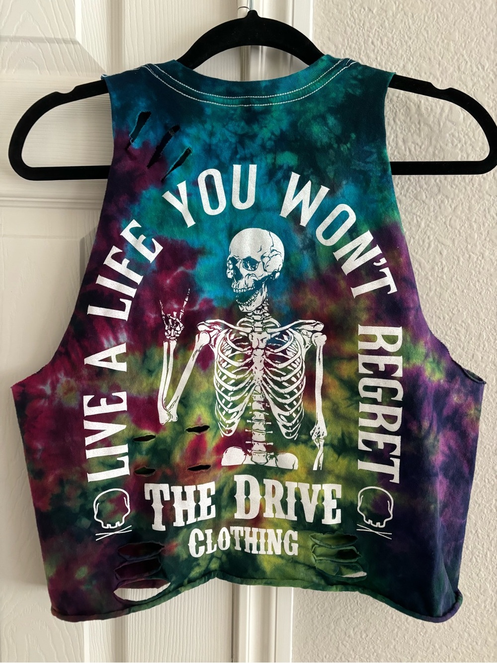 The Drive Women’s Tie-Dye Skeleton Tank Top - Multicolor size Medium